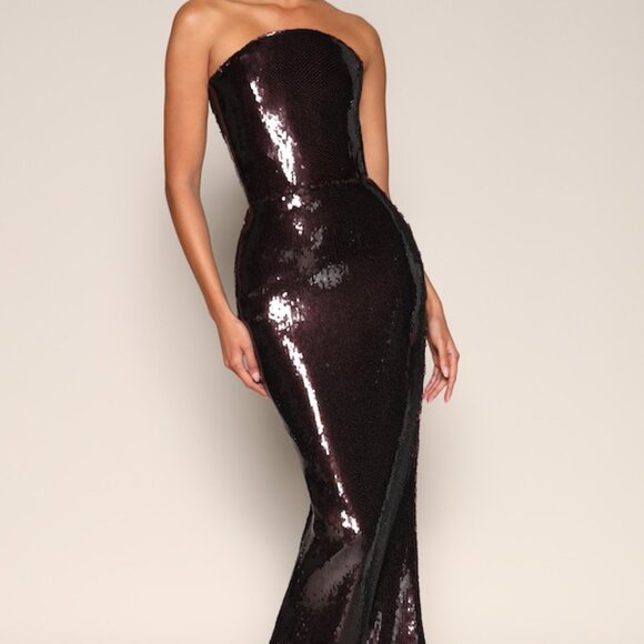 Sequin Strapless Gown - Picture 2 of 6